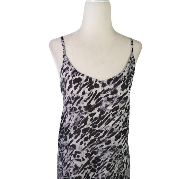 ALLSAINTS Essie Ambient Grey Leopard Print Midi Slip Dress S - Picture 3 of 7
